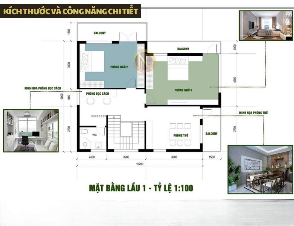 Kích thước và công năng chi tiết