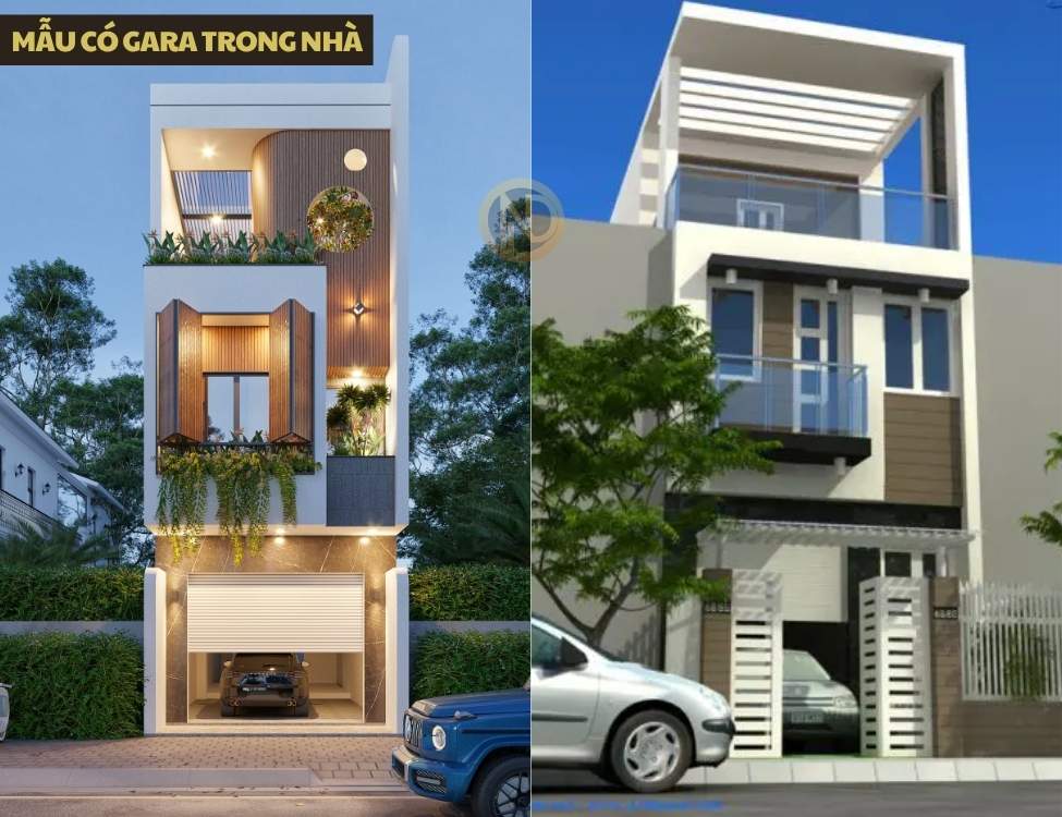 Mẫu có gara trong nhà