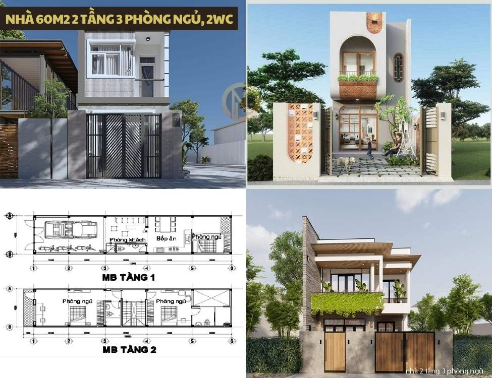 Nhà 60m2 2 tầng 3 phòng ngủ 2WC