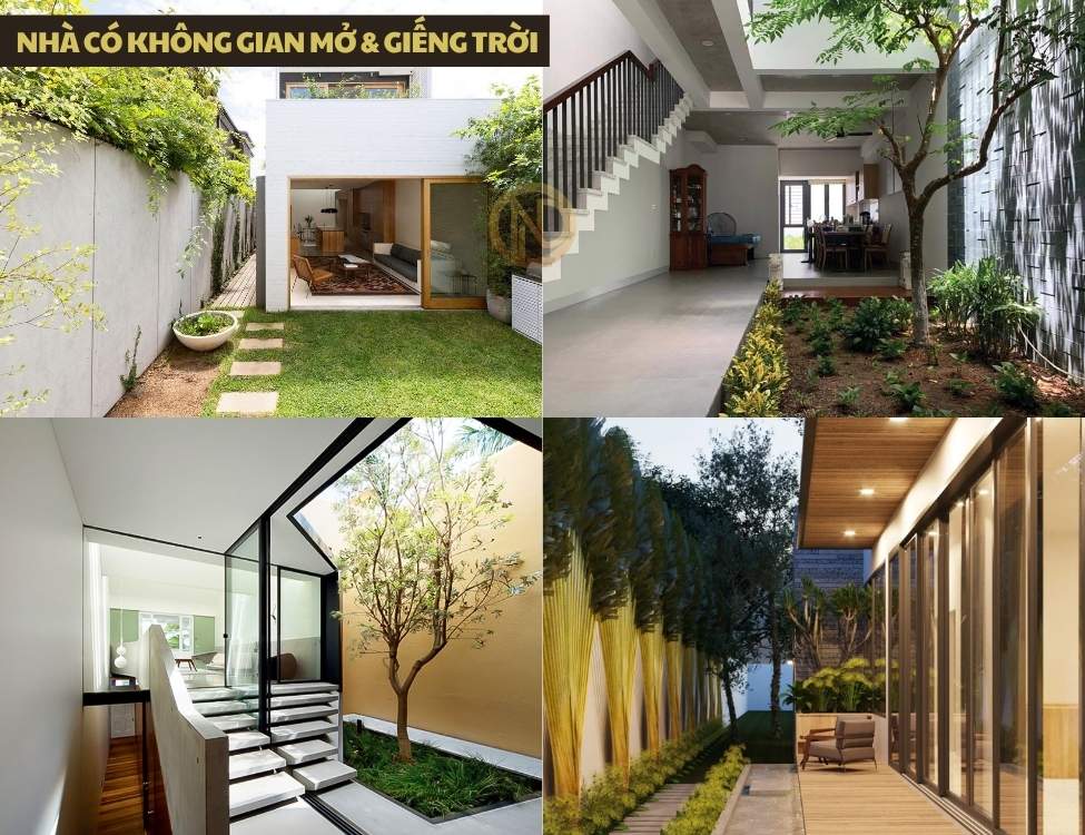  Nhà có không gian mở và giếng trời