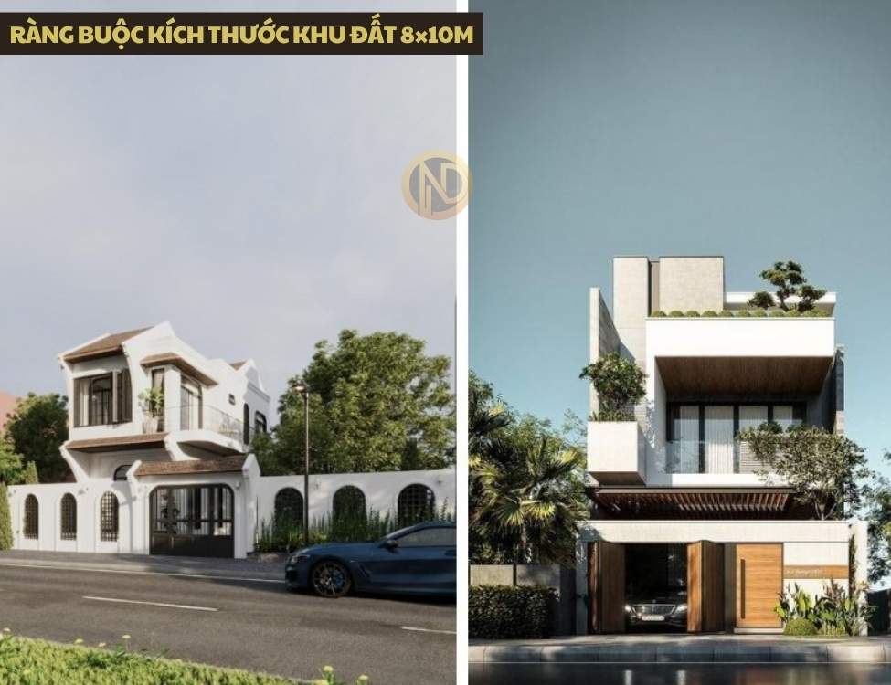 Ràng buộc kích thước khu đất 8×10m