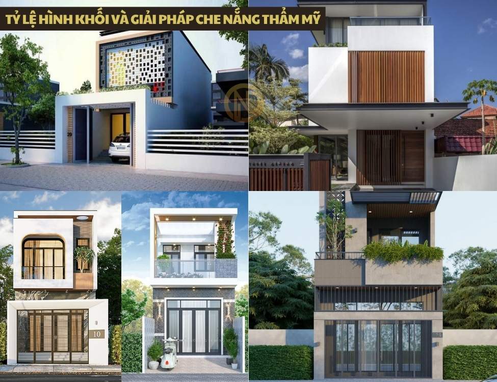 Tỷ lệ hình khối và giải pháp che nắng thẩm mỹ
