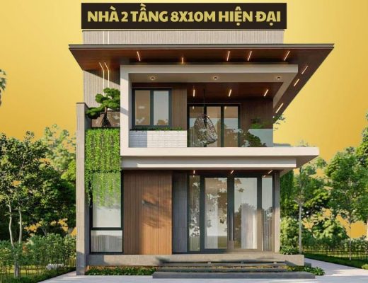 nhà 2 tầng 8x10m hiện đại