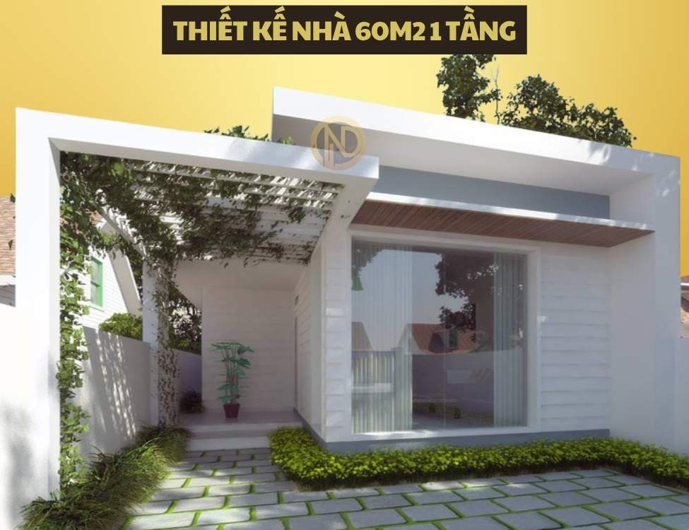 thiết kế nhà 60m2 1 tầng