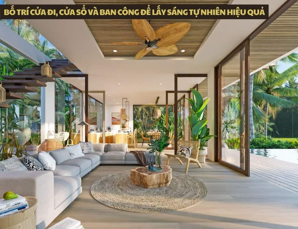 Bố trí cửa đi, cửa sổ và ban công để lấy sáng tự nhiên hiệu quả