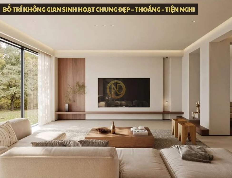 Bố trí không gian sinh hoạt chung đẹp – thoáng – tiện nghi