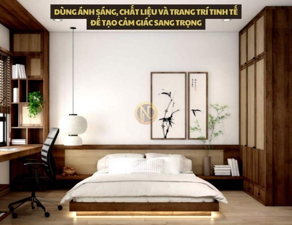 Dùng ánh sáng, chất liệu và trang trí tinh tế để tạo cảm giác sang trọng