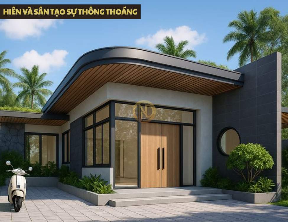 Hiên và sân tạo sự thông thoáng