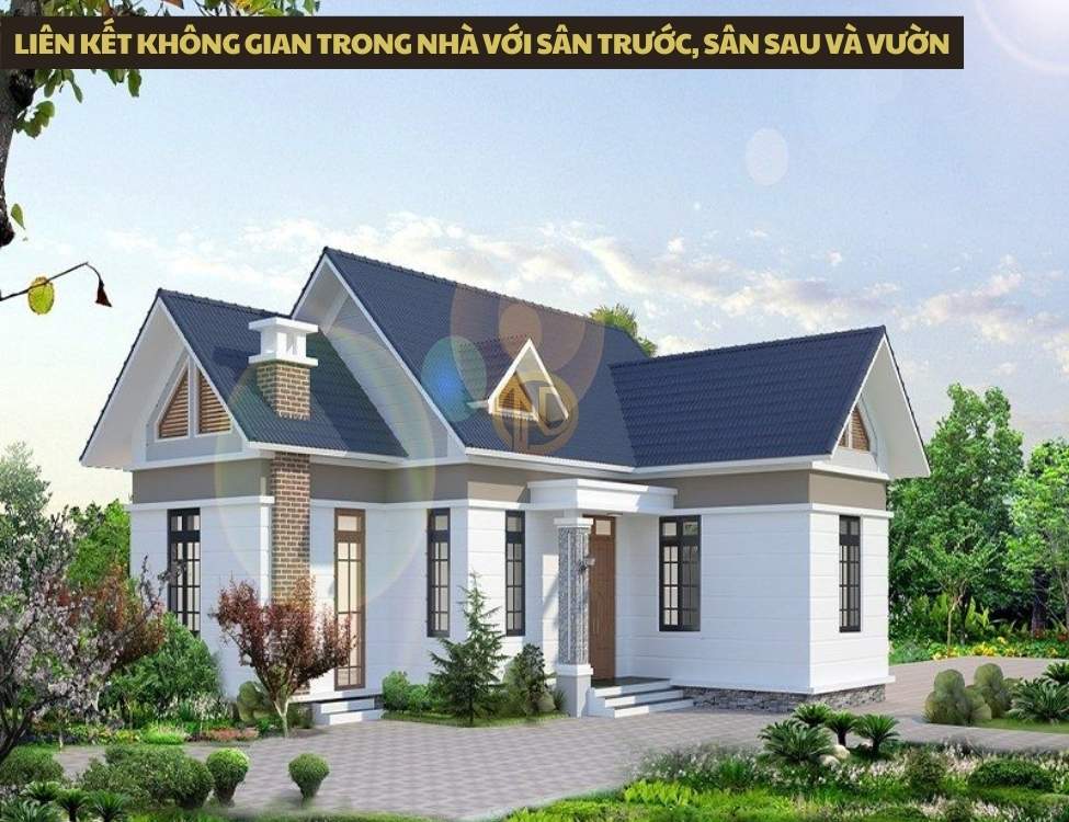 Liên kết không gian trong nhà với sân trước, sân sau và vườn