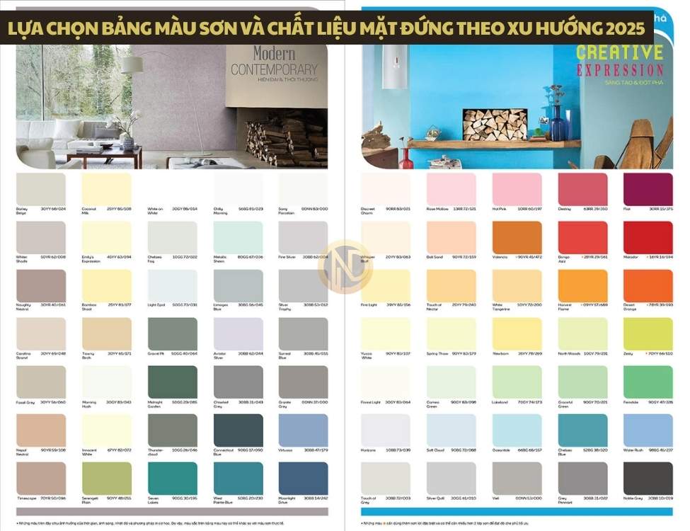 Lựa chọn bảng màu sơn và chất liệu mặt đứng theo xu hướng 2025