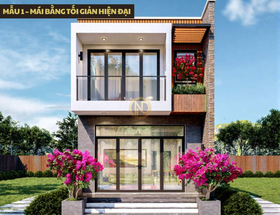 Mẫu 1 – Mái bằng tối giản hiện đại