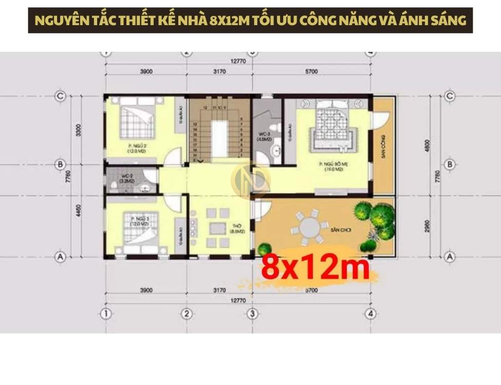 Nguyên tắc thiết kế nhà 8x12m tối ưu công năng và ánh sáng