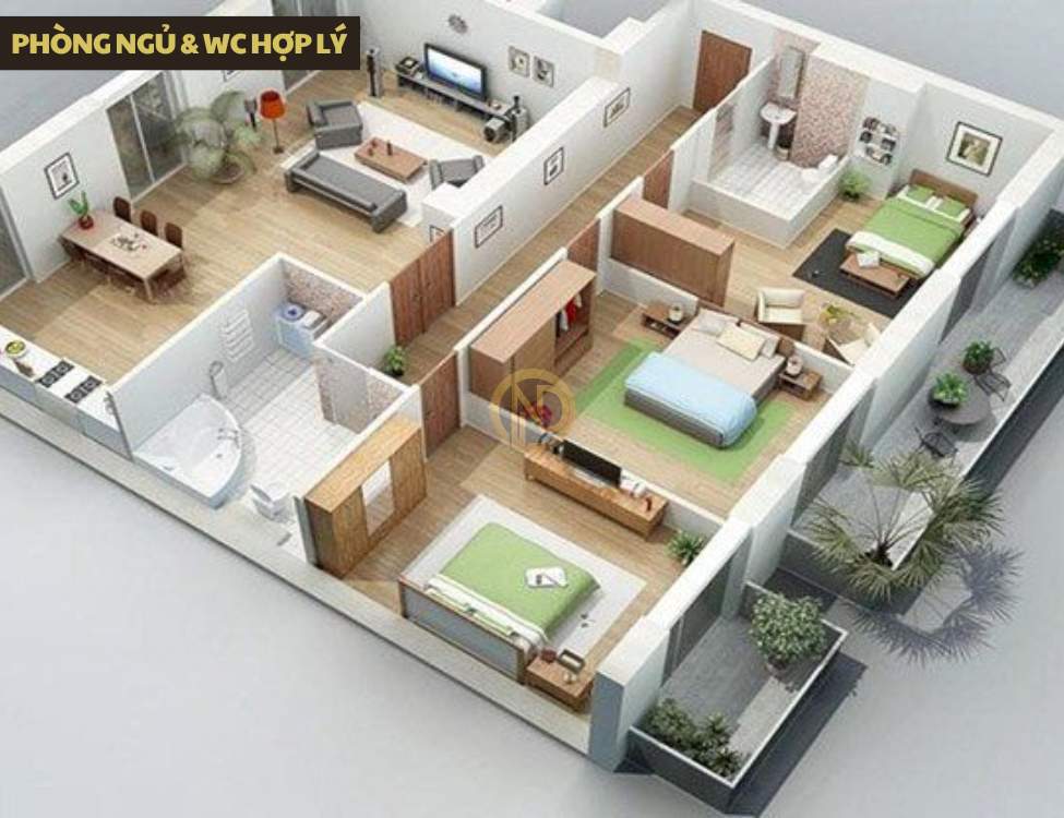 Phòng ngủ & WC hợp lý