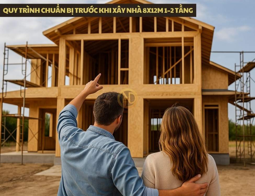 Quy trình chuẩn bị trước khi xây nhà 8x12m 1–2 tầng