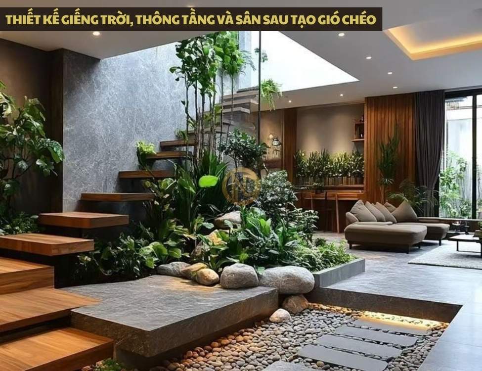 Thiết kế giếng trời, thông tầng và sân sau tạo gió chéo