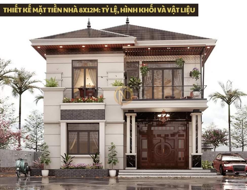 Thiết kế mặt tiền nhà 8x12m