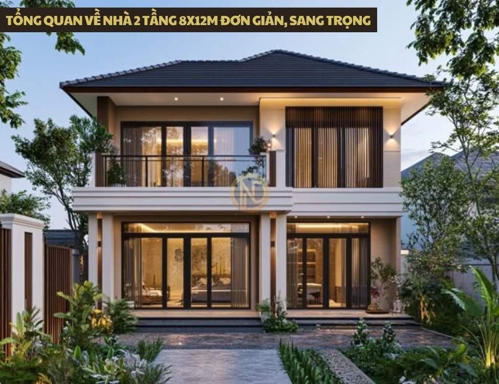 Tổng quan về nhà 2 tầng 8x12m đơn giản, sang trọng