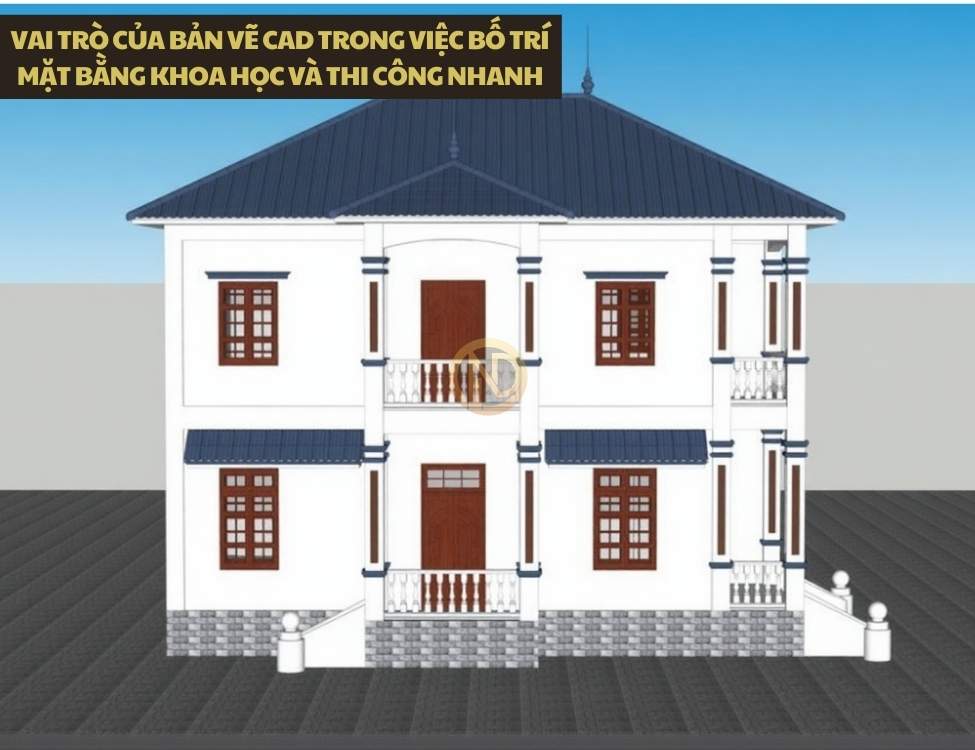 Vai trò của bản vẽ CAD nhà 2 tầng 8x12m