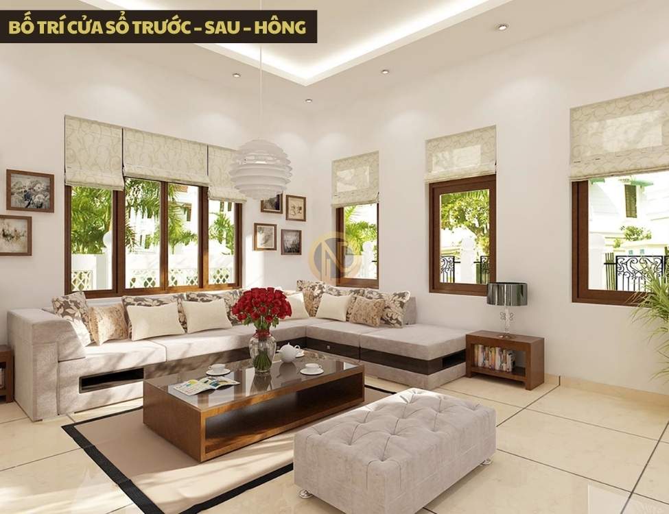 Bố trí cửa sổ trước – sau – hông (nếu có khoảng trống) để tạo dòng gió chéo