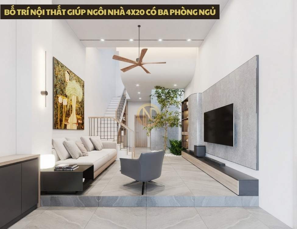 Bố trí nội thất giúp ngôi nhà 4x20 có ba phòng ngủ “rộng hơn diện tích thật”