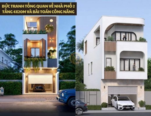 Bức tranh tổng quan về nhà phố 2 tầng 4x20m và bài toán công năng