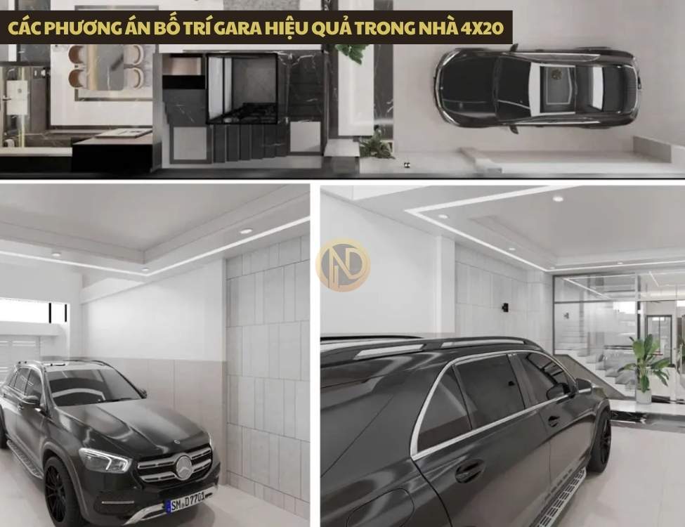 Các phương án bố trí gara hiệu quả trong nhà 4x20