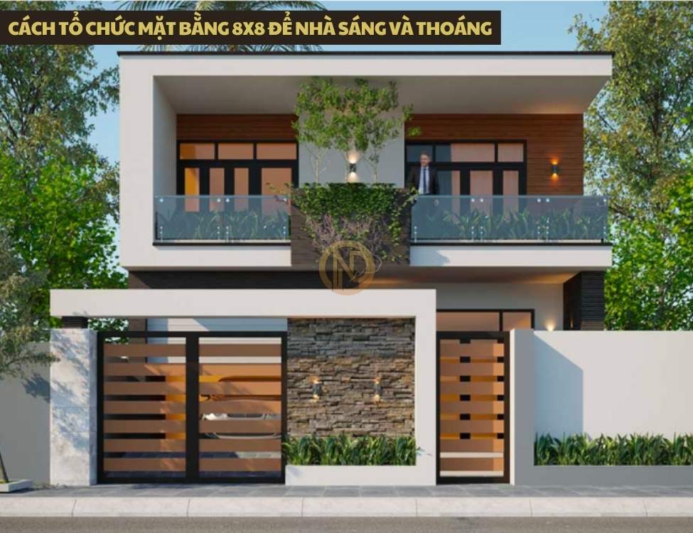 Cách tổ chức mặt bằng 8x8 để nhà sáng và thoáng