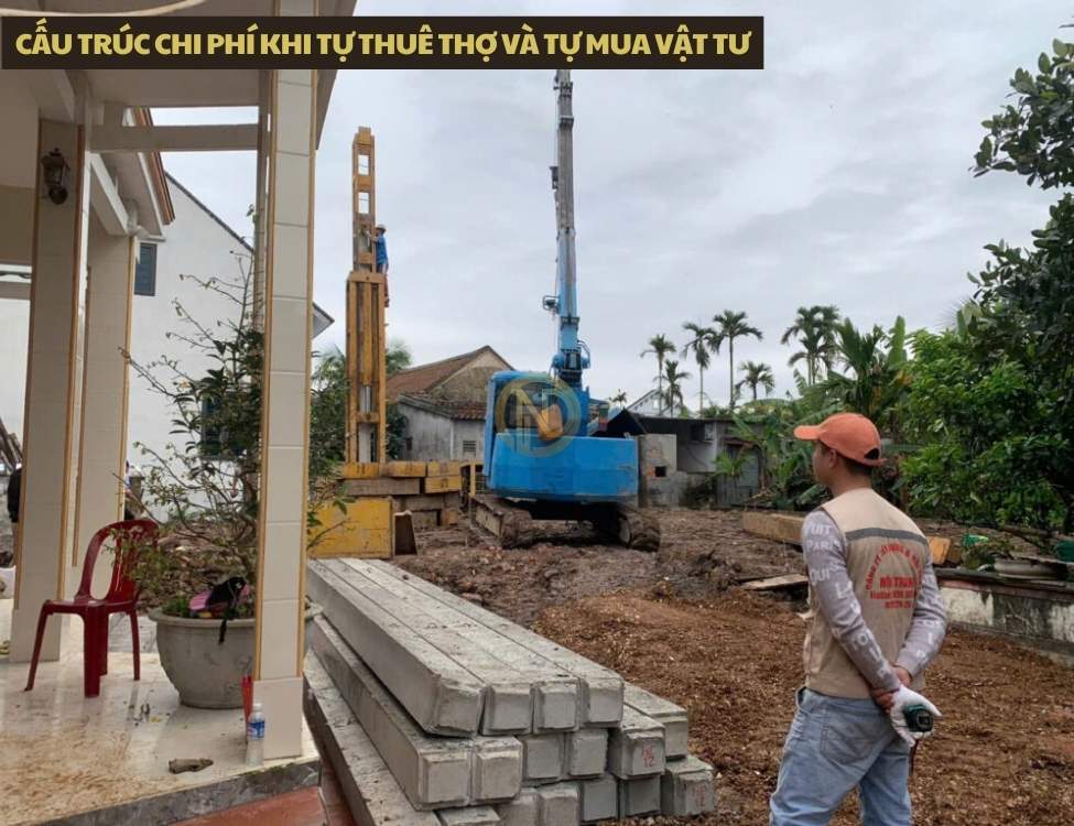 Cấu trúc chi phí khi tự thuê thợ và tự mua vật tư