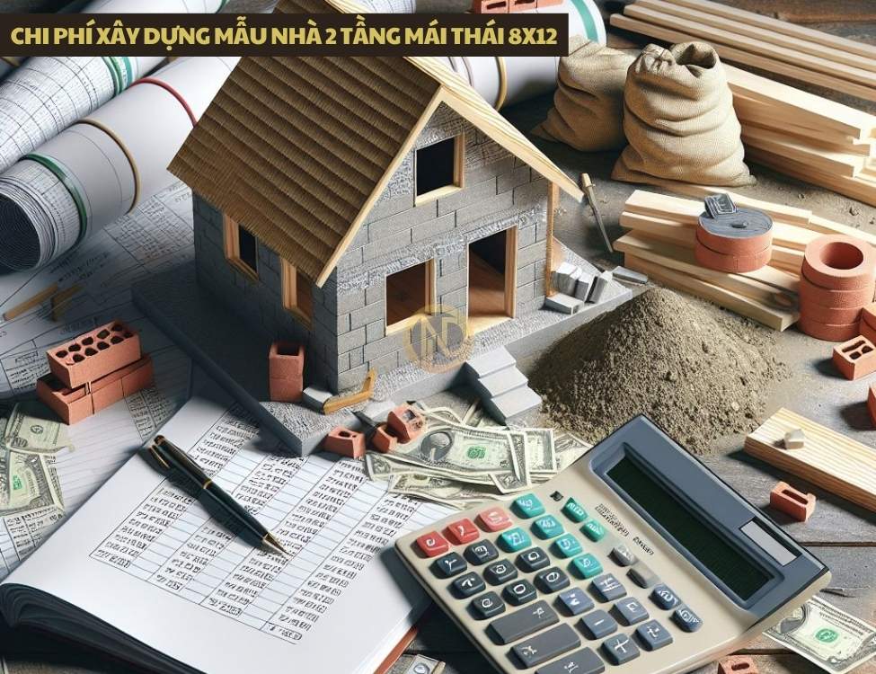 Chi phí xây dựng mẫu nhà 2 tầng mái Thái 8x12
