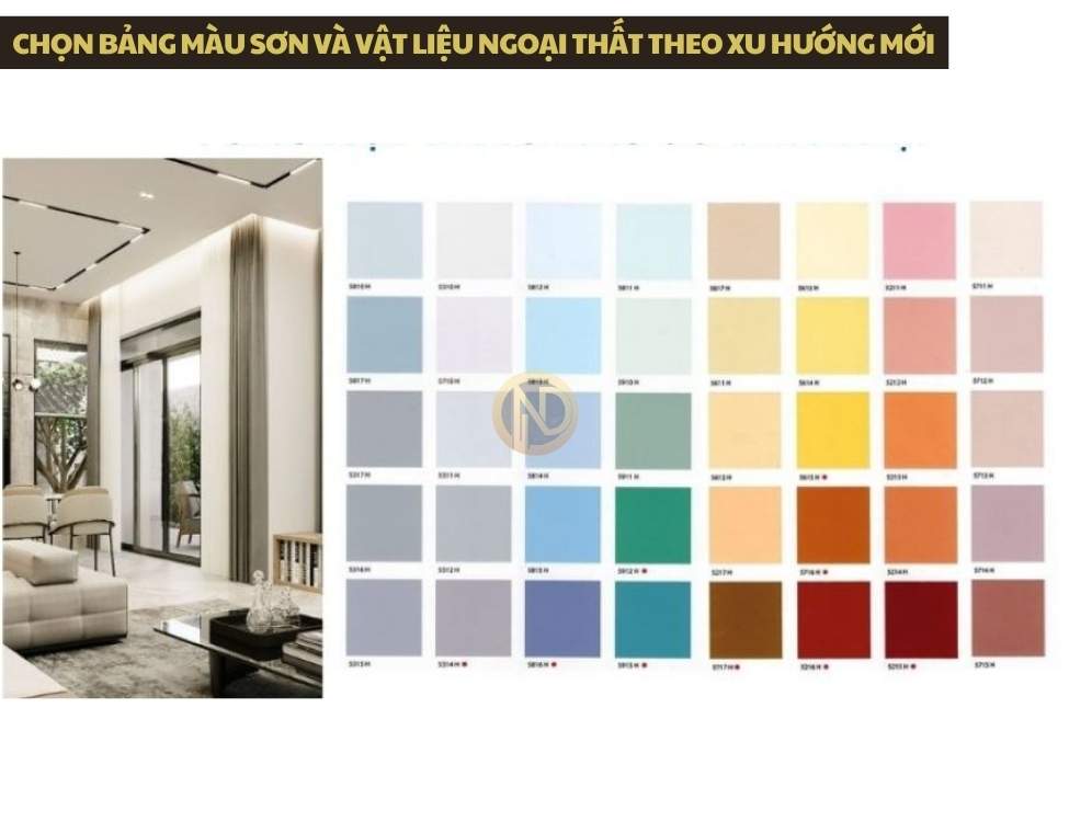 Chọn bảng màu sơn và vật liệu ngoại thất theo xu hướng mới