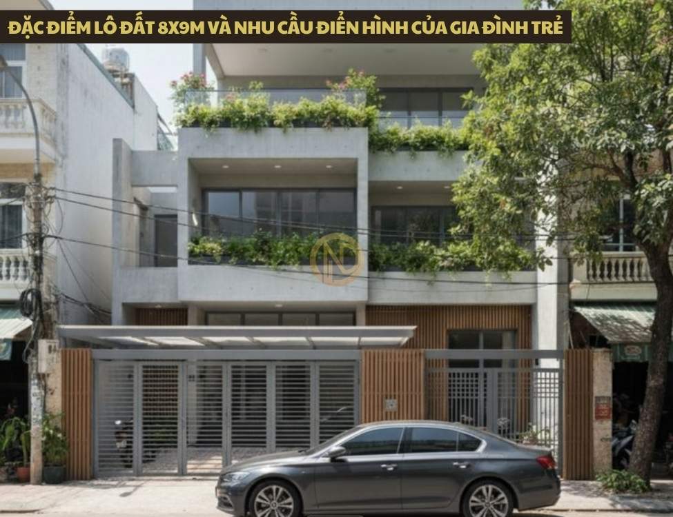 Đặc điểm lô đất 8x9m và nhu cầu điển hình của gia đình trẻ