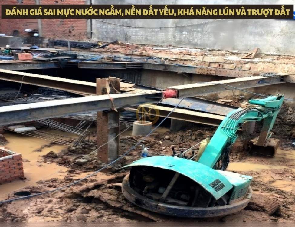 Đánh giá sai mực nước ngầm, nền đất yếu, khả năng lún và trượt đất