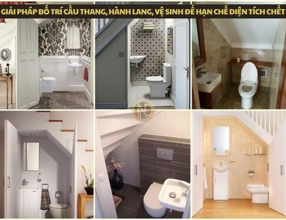 Giải pháp bố trí cầu thang, hành lang, vệ sinh để hạn chế diện tích chết