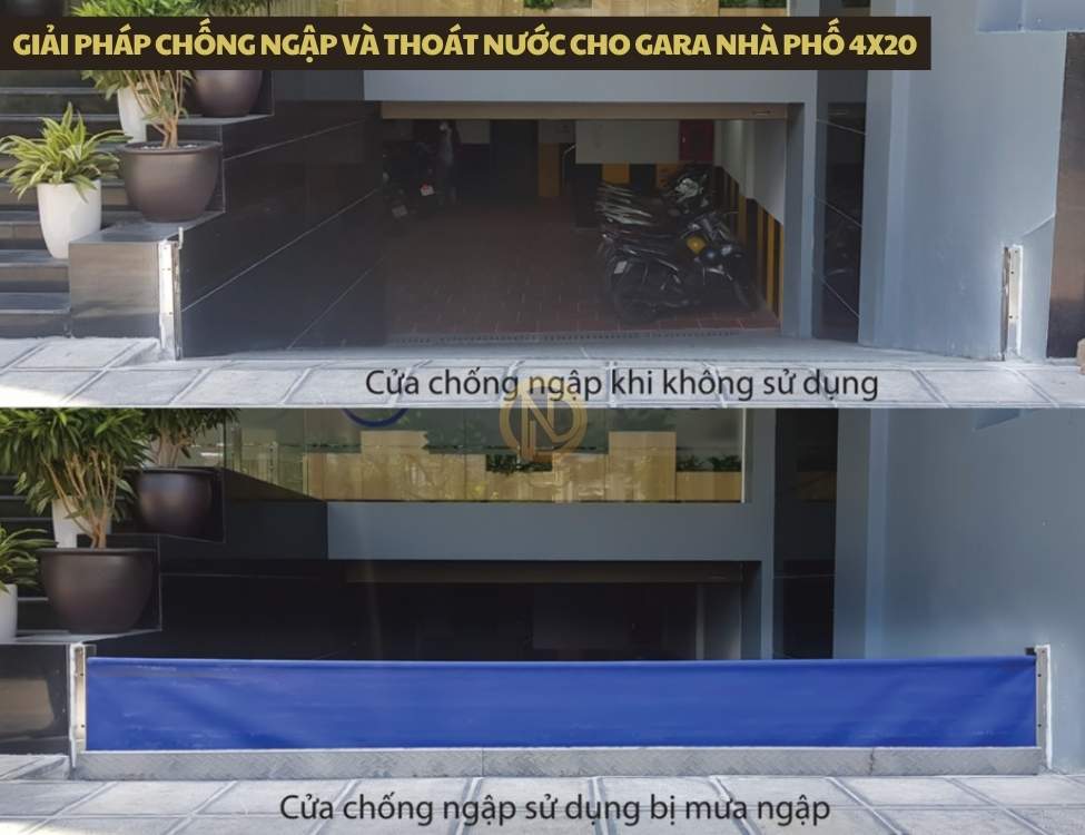 Giải pháp chống ngập và thoát nước cho gara nhà phố 4x20