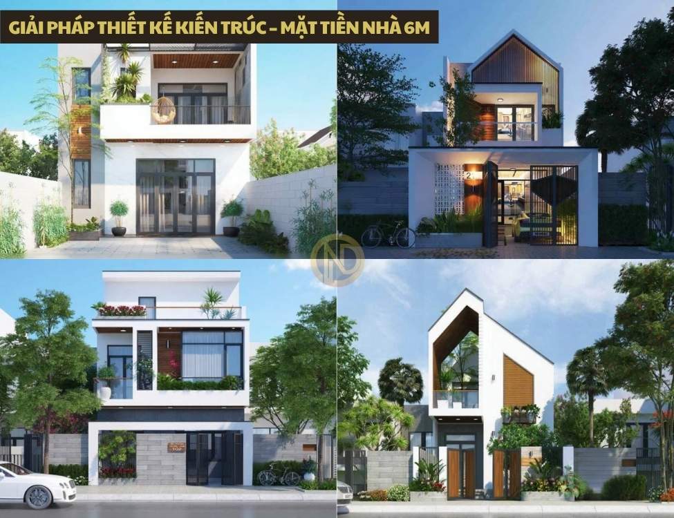 Giải pháp thiết kế kiến trúc – mặt tiền nhà 6m