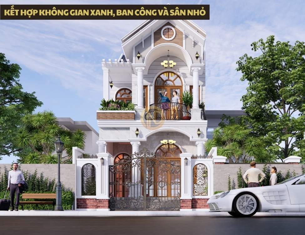 Kết hợp không gian xanh, ban công và sân nhỏ để tạo sự thoáng mát trong nhà 6x15m