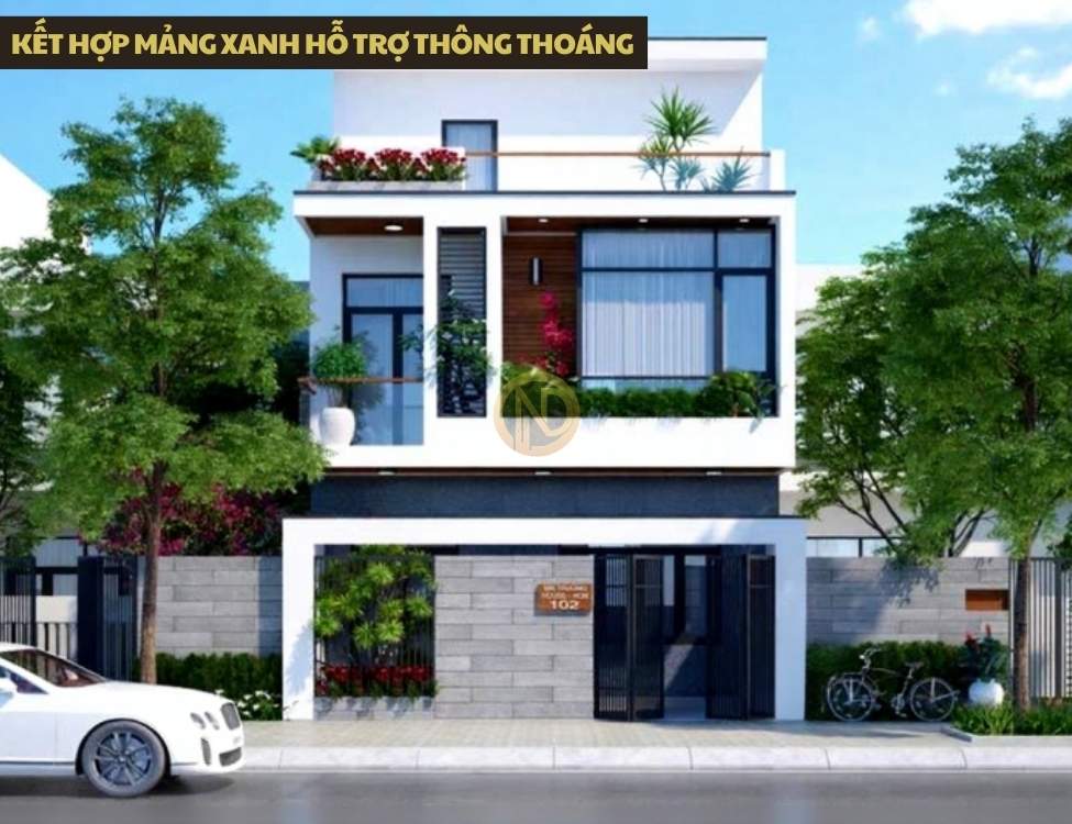 Kết hợp mảng xanh hỗ trợ thông thoáng