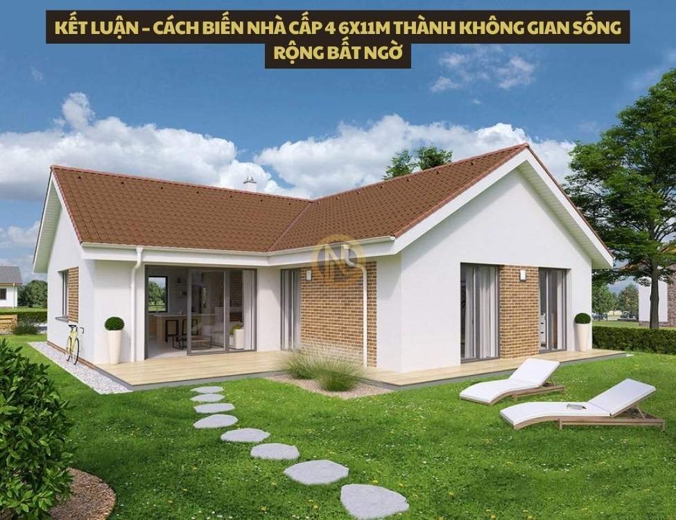 Cách biến nhà cấp 4 6x11m thành không gian sống rộng bất ngờ