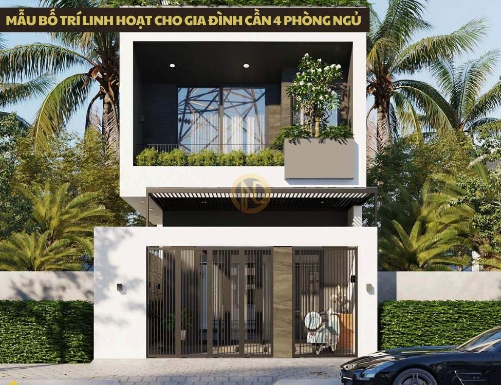 Mẫu bố trí linh hoạt cho gia đình cần 4 phòng ngủ