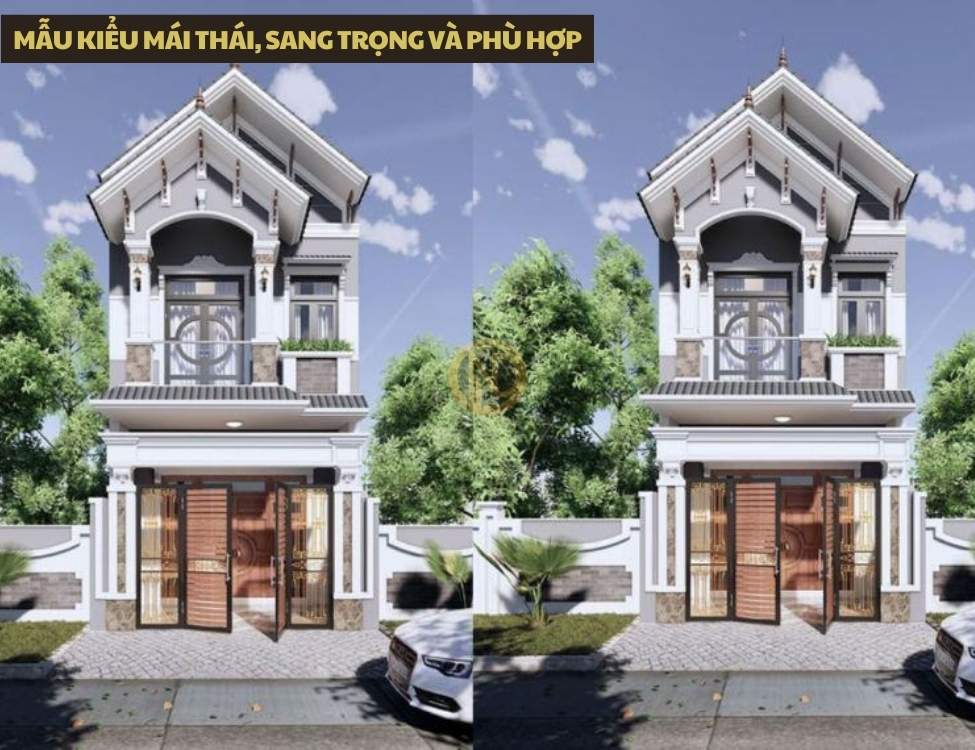Mẫu kiểu mái Thái, sang trọng và phù hợp nhà đất 6×15 2 tầng 3 phòng ngủ