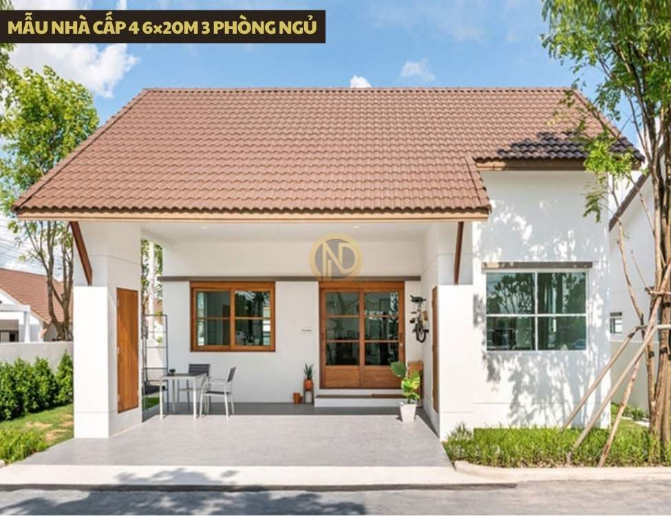 Mẫu nhà cấp 4 6×20m 3 phòng ngủ – mẫu nhà cấp 4 3 phòng ngủ 6x20