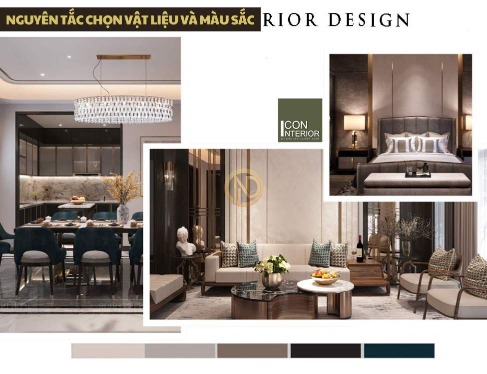 Nguyên tắc chọn vật liệu và màu sắc để không gian sang trọng mà không bị rối mắt