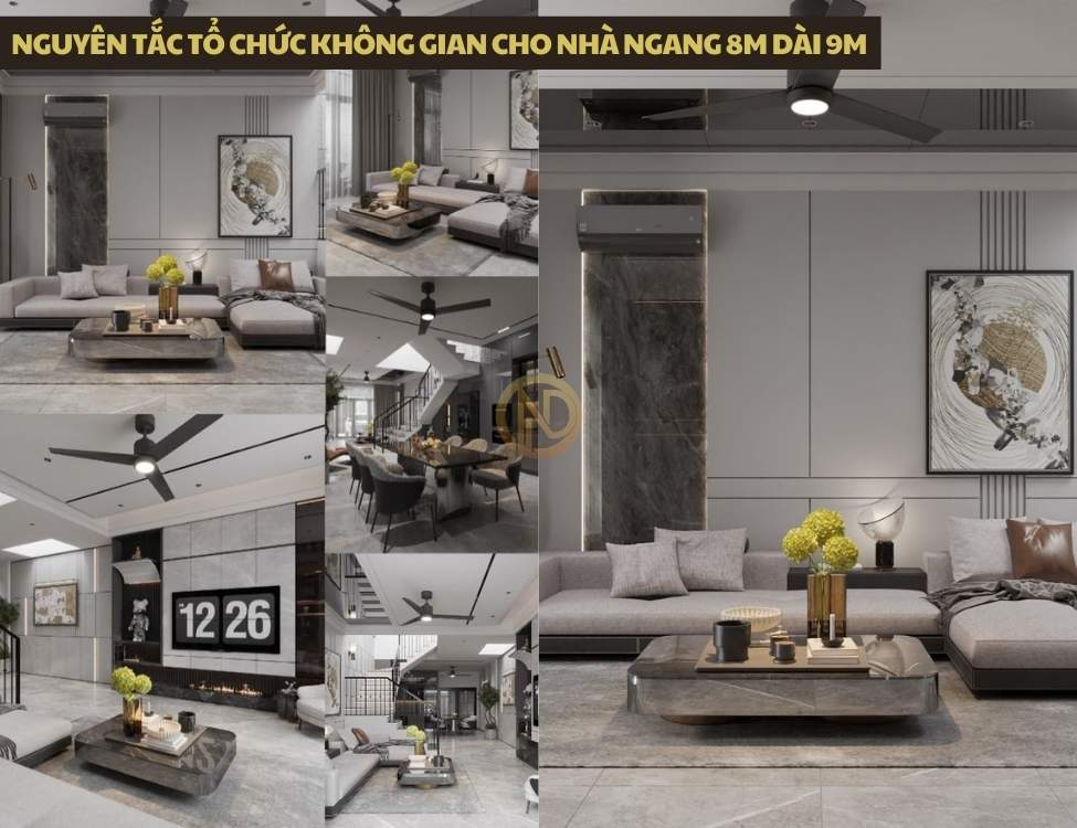 Nguyên tắc tổ chức không gian cho nhà ngang 8m dài 9m