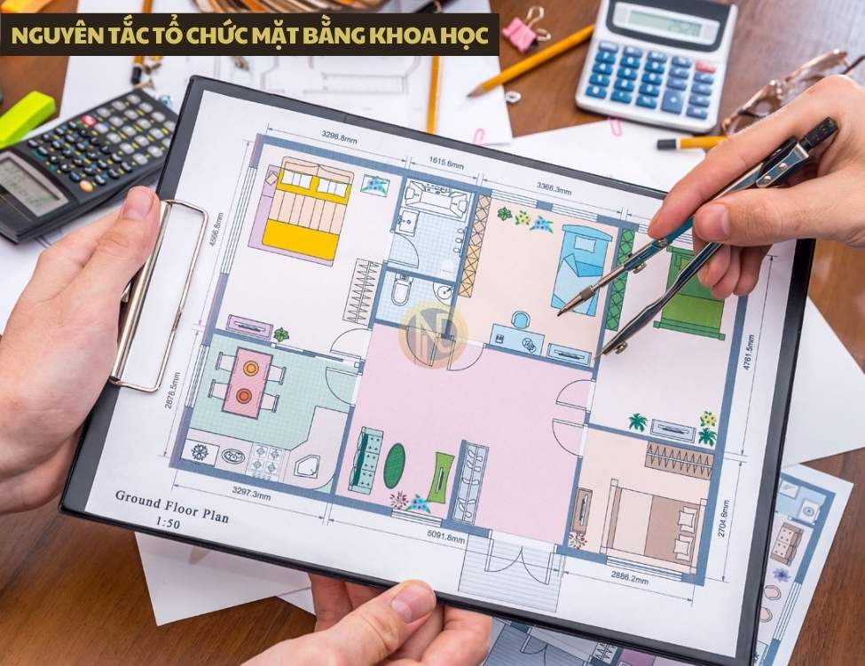 Nguyên tắc tổ chức mặt bằng khoa học cho nhà 2 tầng 3 phòng ngủ 5x20m