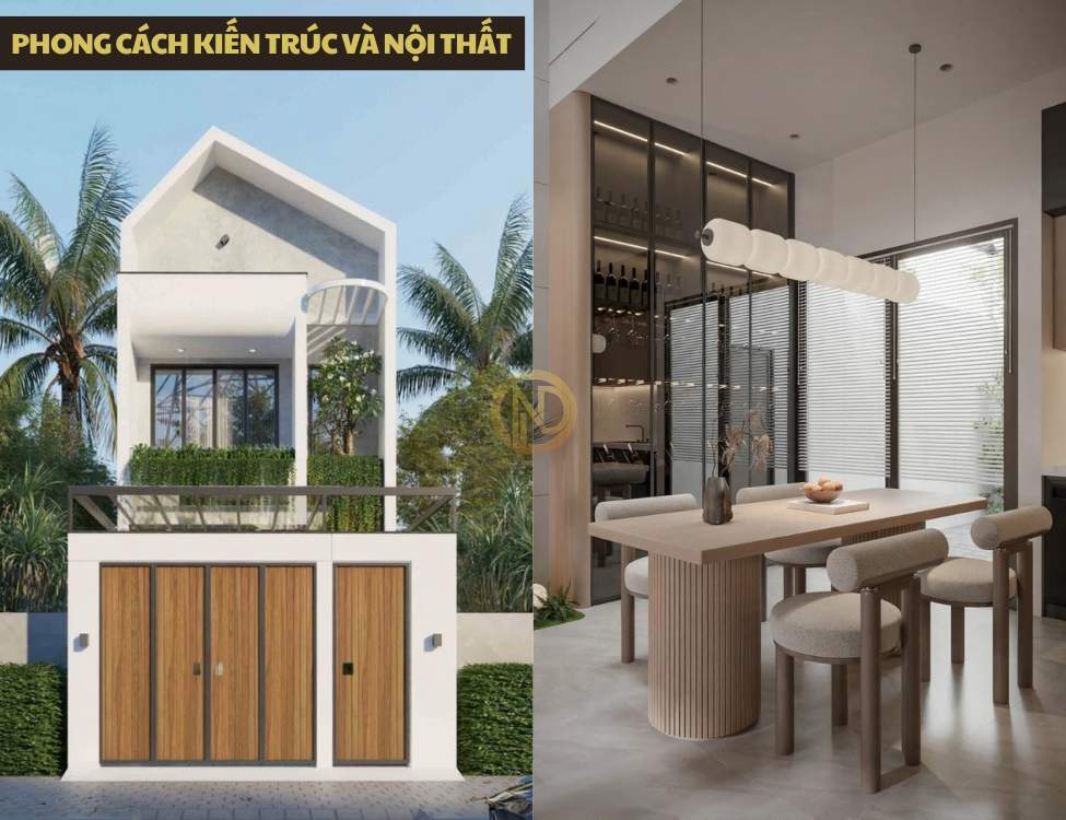 Phong cách kiến trúc và nội thất cho nhà 5x20 2 tầng 3 phòng ngủ