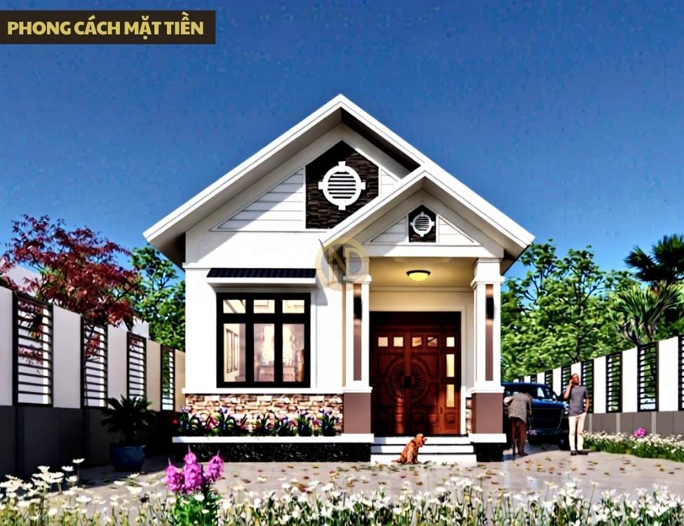 Phong cách mặt tiền – lựa chọn kiểu mái phù hợp thiết kế nhà cấp 4 6x15m 2 phòng ngủ