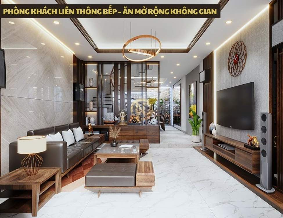 Phòng khách liên thông bếp – ăn mở rộng không gian