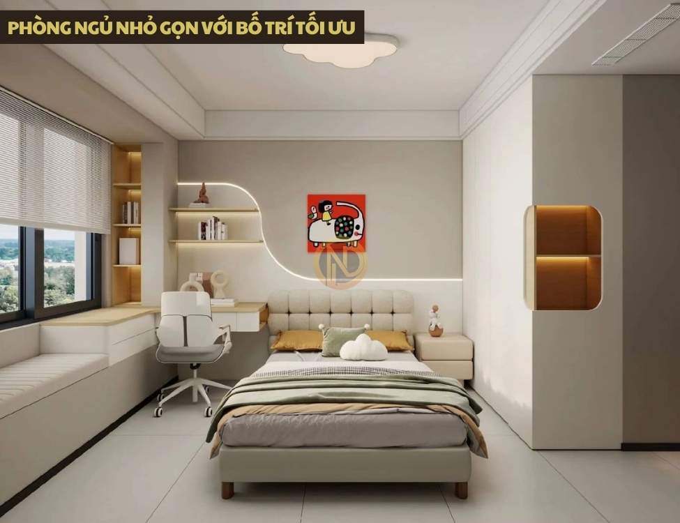 Phòng ngủ nhỏ gọn với bố trí tối ưu