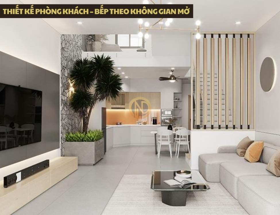 Thiết kế phòng khách – bếp theo không gian mở