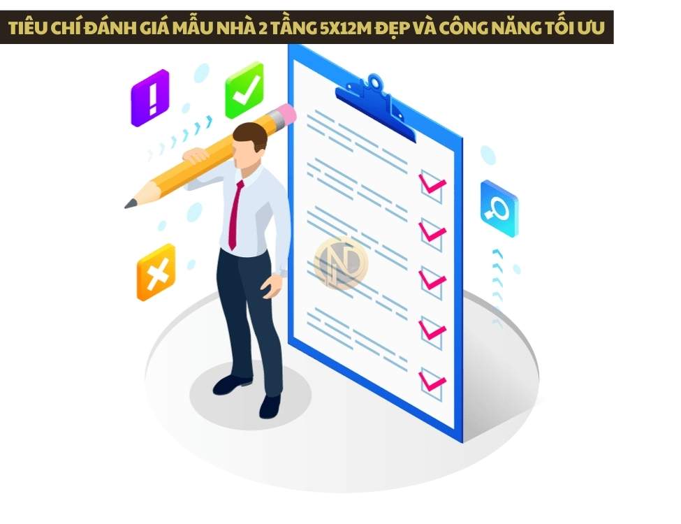 Tiêu chí đánh giá mẫu nhà 2 tầng 5x12m đẹp và công năng tối ưu